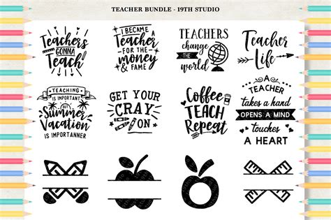 Download 20 Designs Teacher Quotes Bundle SVG Printable